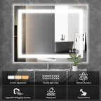 Sweetcrispy 32"x40" Smart Anti-Fog LED Bathroom Mirror - Image 4