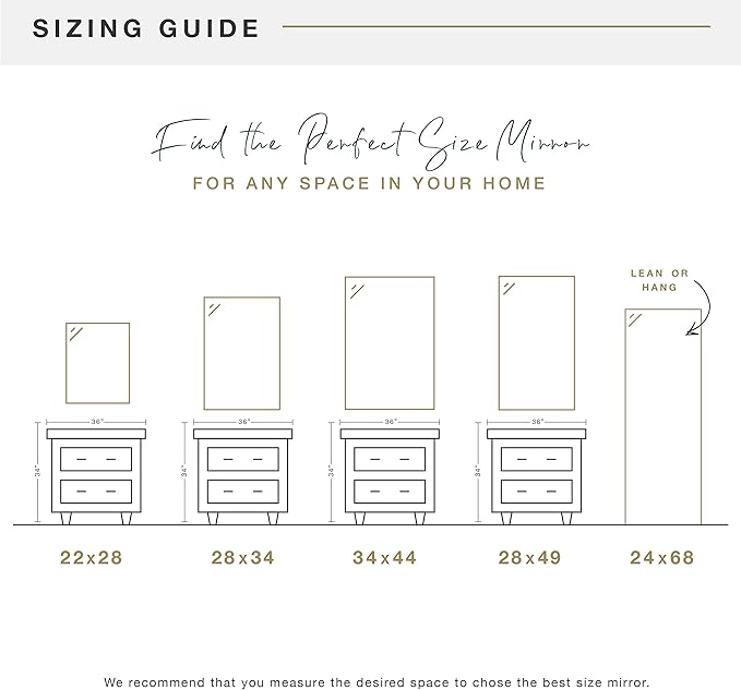 MCS Ezra 28.66x49.66 Large Wall Mirror, Vertical & Horizontal Wall Hanging - Image 6