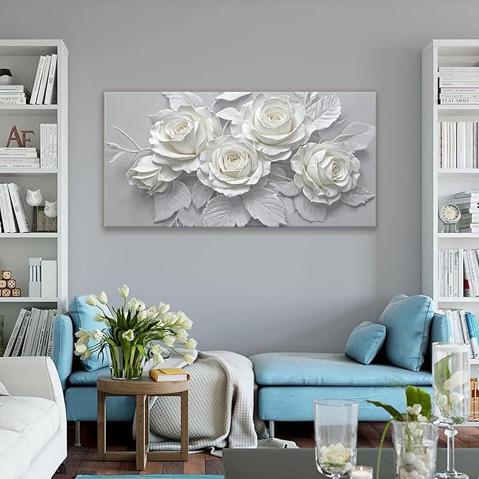 Suconvng Floral Wall Art Living Room Minimalist Painting Aesthetic Wall Decor - Image 3