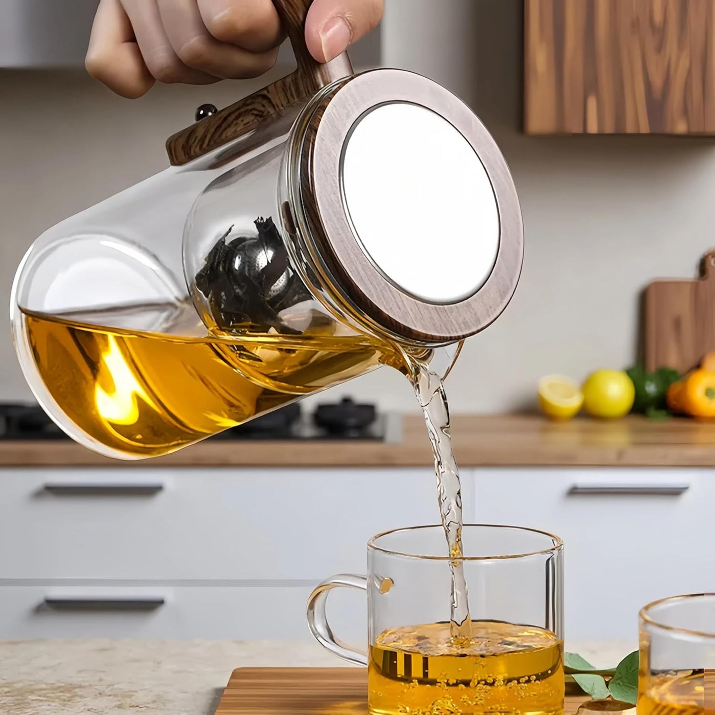 Enchanti Tea Pot, Creative Witchcraft Magic Glass Teapot, Detachable Loose Tea Glass Tea Infuser, Ideal for Tea Steeper-27oz (approx. 800 ml)