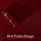 NICETOWN Christmas Red Velvet Curtains and Drapes 102 inches Long, Extra Long - Image 8
