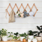 SCUNDA Wall Rack with 16 Hooks, Wooden Wall Expandable Coat Rack - Image 7