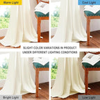 NICETOWN Thermal Insulated Velvet Curtains Ivory White 84 inch Length, Heavy - Image 4