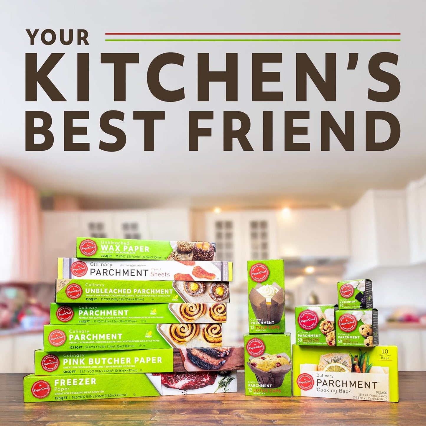 Mini Parchment Baking Cups - Easy Release, Non-Stick Paper - 90 Count