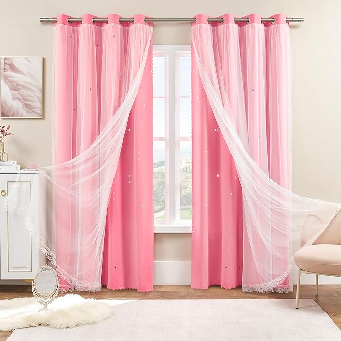 XiDi Curtains for Bedroom Decor Pink52/84/1 - Image 7