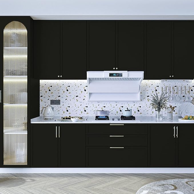 Yancorp 15.7"x787"/65.6 Feet Matte Black Peel and Stick Wallpaper Removable - Image 5