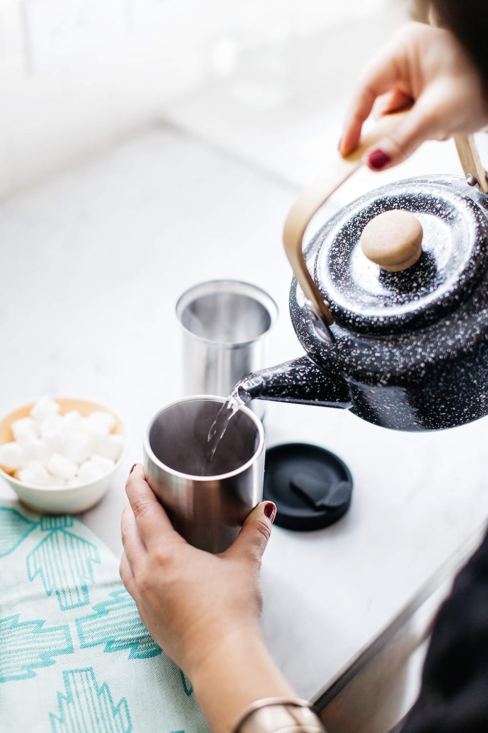 PRESSE by Bobble French Coffee Press And Insulated Stainless Steel Travel Tumbler for On-The-Go Brewing - 13 oz (Black)