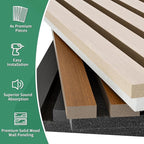 Wood Slat Acoustic Panels, 4 Pack 94" x 8"/ 240 x20cm Wood Wall Panels - Image 7