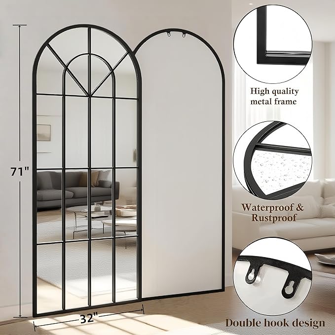 Degfig Arched Full Length Mirror - Image 7