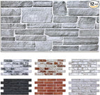 Commomy 12pcs Faux Stone 3D Wall Panels Peel and Stick by CommomyDecor