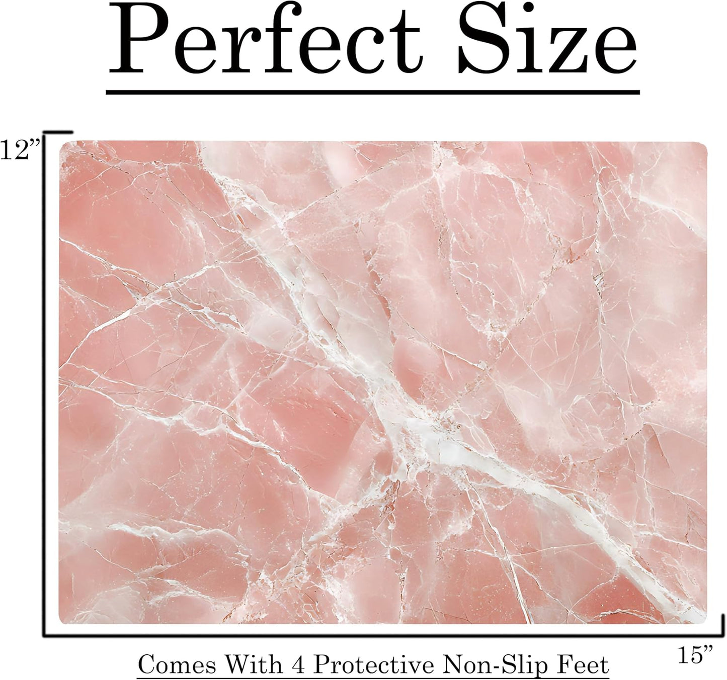 White Pink Rose Quartz Agate Marble Kitchen Glass Cutting Board Ocean Decorative Gift Marbled Granite Stone Rock Gift For Her Mom Wife (White Pink)