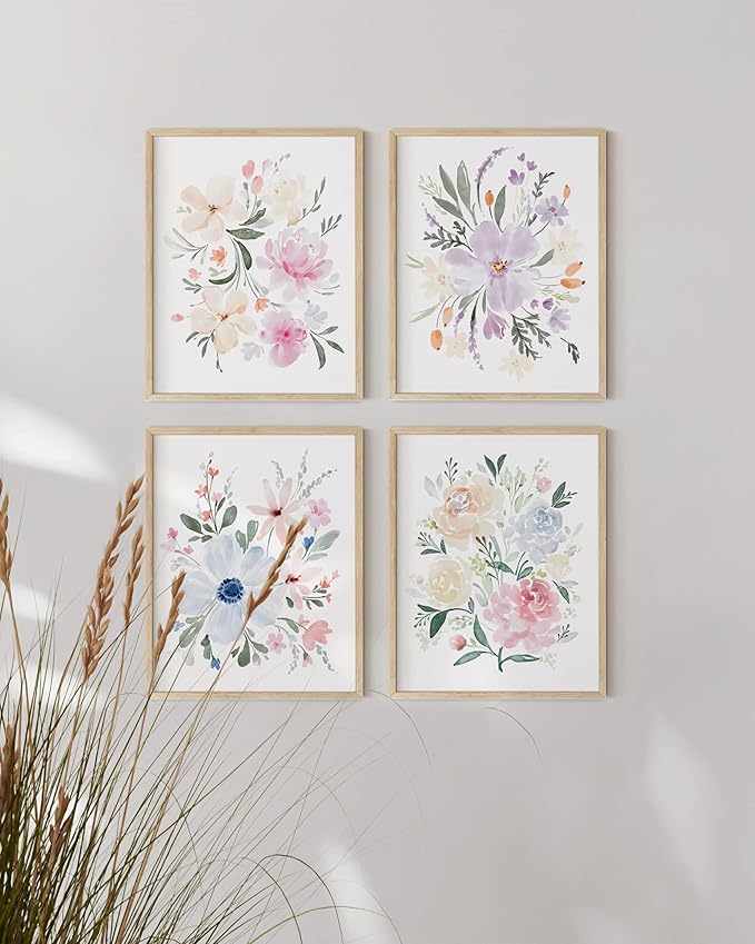 HAUS AND HUES - Set of 4 Flower Posters, Wall Decor, Floral Prints, Flower - Image 4