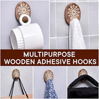 Indian Shelf 6 Lb- 3 Pieces Decorative Wood Adhesive Wall Hooks–Boho Peel and - Image 7