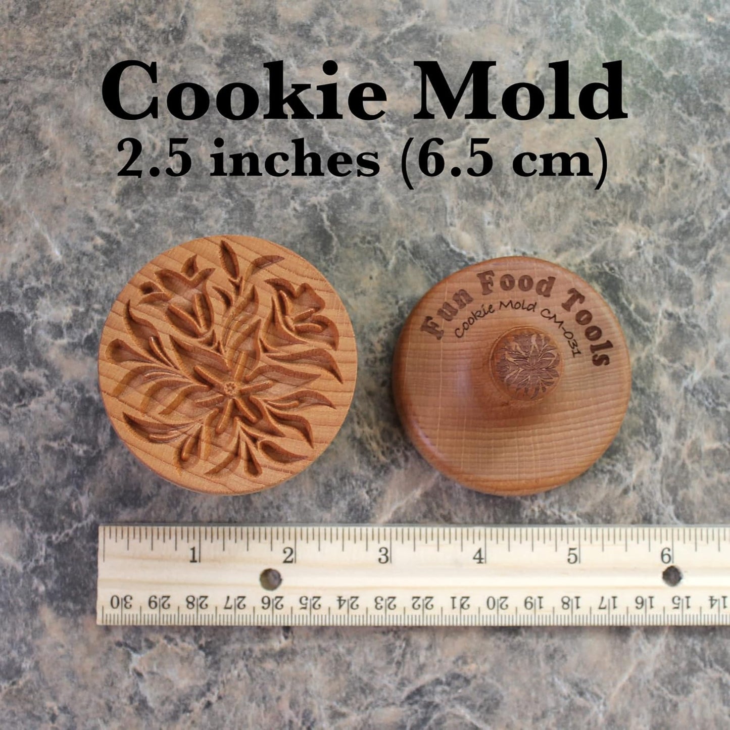 Wood Cookie Stamp, 2.5 Inch (Bluebells CS-031)