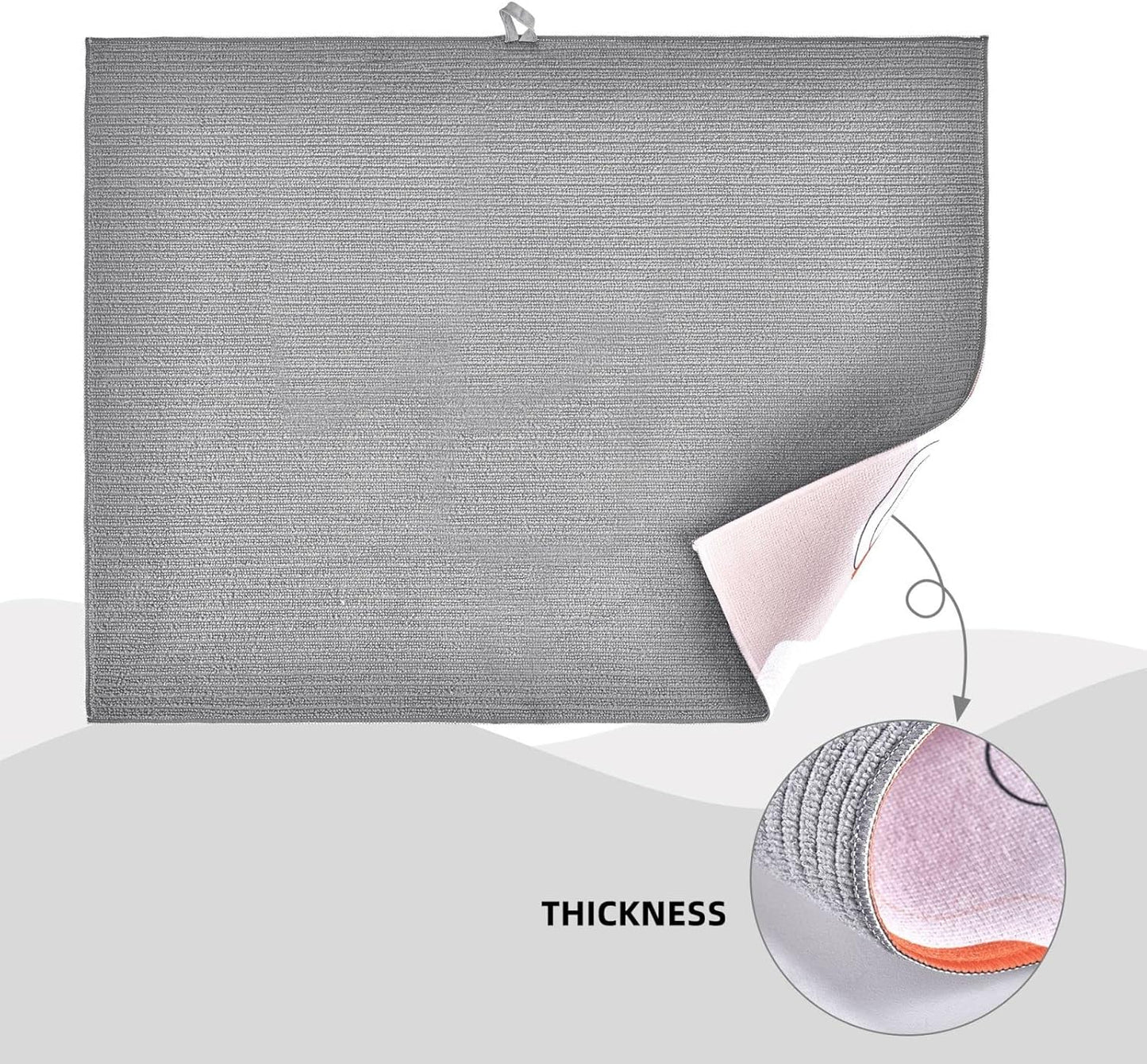 Large Dish Drying Mats For Kitchen Counter Microfiber Kitchen Drying Mat XL Draining Pad Absorbent Quick Drying Dish Mat 18x24 Inch - Watermelons