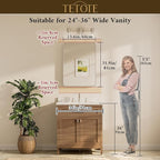 TETOTE Brushed Gold Bathroom Mirror, 24 x 32 Inch Metal Framed Mirror, Brushed - Image 8
