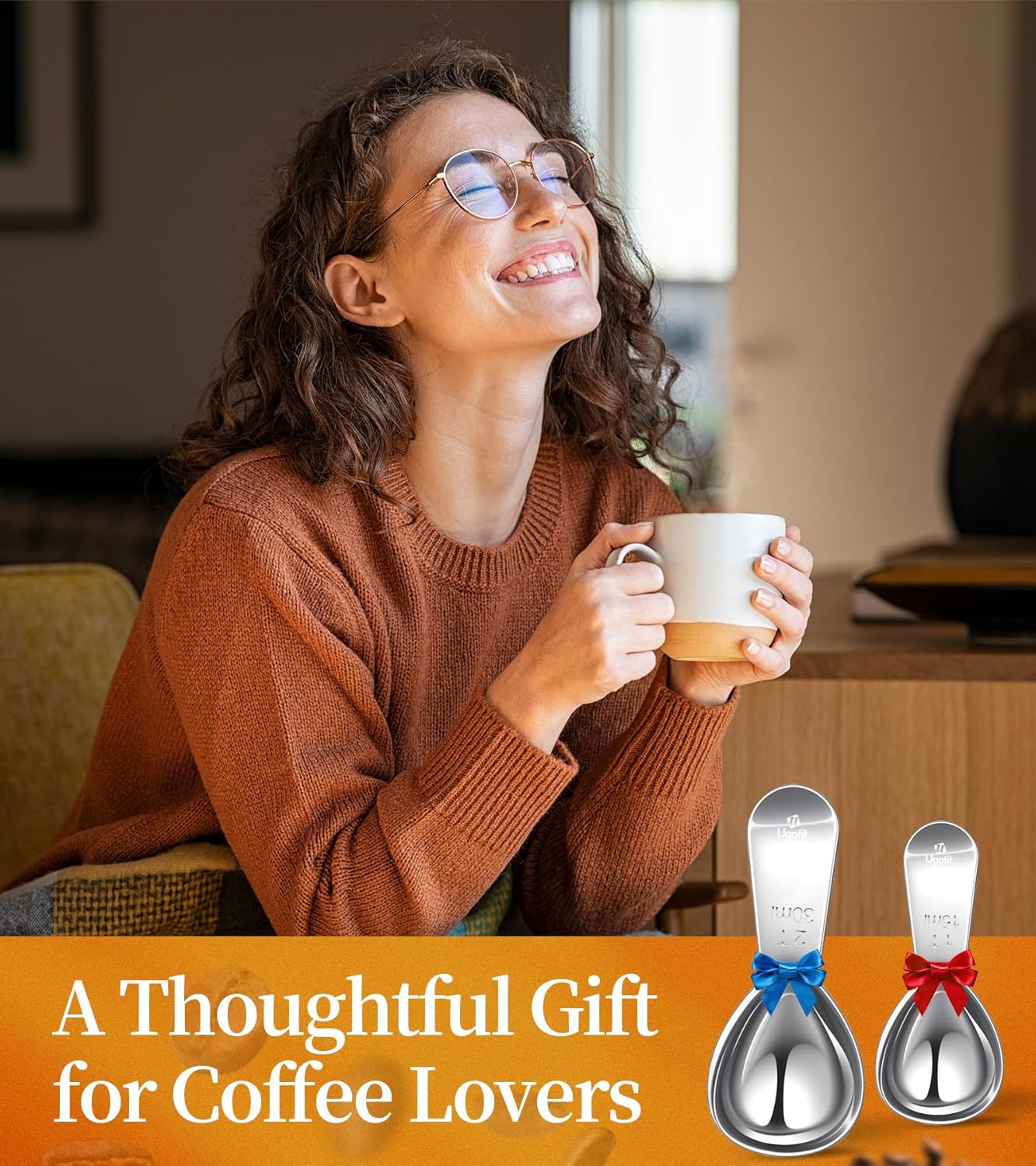 Coffee Scoop Set, 2 Tablespoon Heavy-Duty Measuring Scoop with Short Handle Design for Canisters & Ground coffee, Polished 304 Stainless Steel (2 Pack)