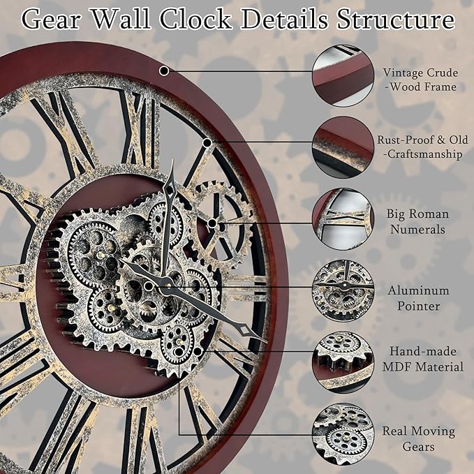 HOIBAI Large Wall Clock, 18 Inch Wall Clocks - Image 3
