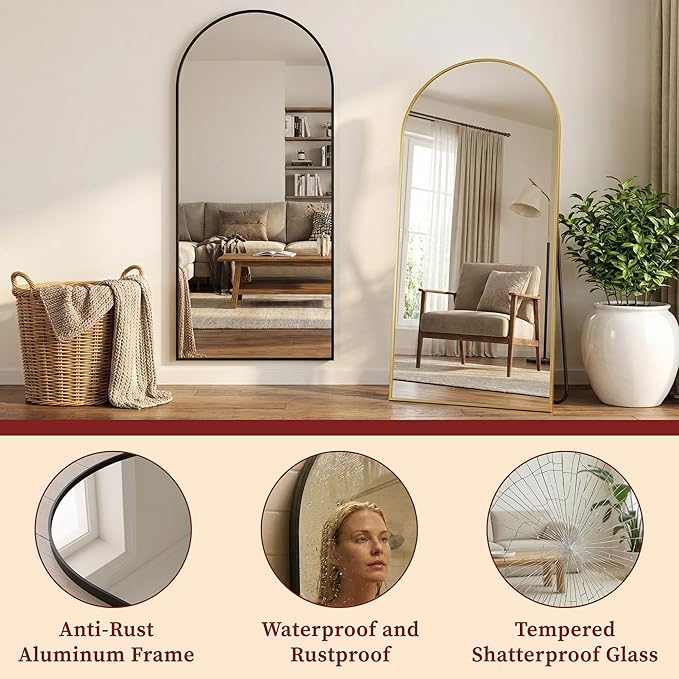 Suidia 58"x18" Arched Full Length Mirror - Image 6