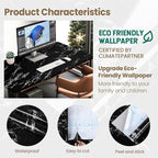 practicalWs Glossy Marble Wall Paper Granite Black/Grey Kitchen Countertop - Image 2