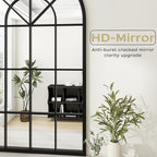 Dewfig Arch Wall Mirror Mounted Decorative, Arched Window Pane Mirror - Image 7
