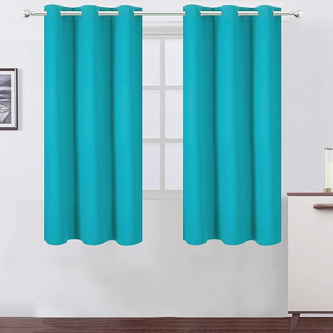 LEMOMO Teal/Turquoise Blackout Curtains/42 x 63 Inch Length Kids Curtains/Set by Lemomo
