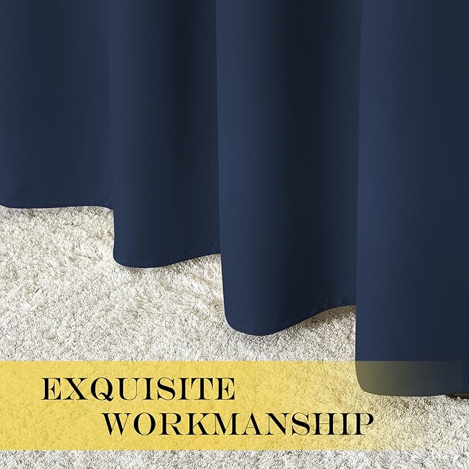 NICETOWN Blackout Navy Curtain for Windows 102 inch Length, Grommet Energy - Image 6
