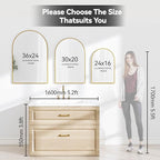 SCWF-GZ 24x36 Arch Mirror Rectangle Full Length Wall Mounted Hanging or Against - Image 5