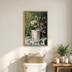 AtterrirArt Framed Funny Bathroom Wall Art, 16 * 24 Inches, Toilet Paper Floral - Image 2