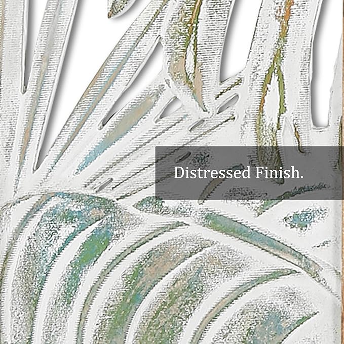 XIAOAIKA Boho Hand-Carved Wood Wall Art Decor, 35.5" Tropical Leaf Design - Image 5