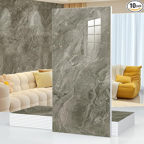10pcs Marble Peel and Stick Waterproof Wall Panels, Heat-Resistant Backsplash by Chejiaye