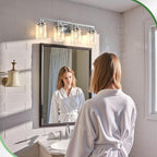 DORESshop 4-Light Vanity Light Fixtures, Chrome Bathroom Light Fixtures Over - Image 7