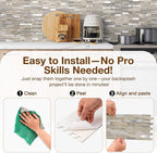 Peel and Stick Backsplash Tile Waterproof Removable PVC Wall Sticker 3D Faux - Image 5