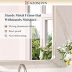 Keonjinn 55 x 30 Brushed Nickel Bathroom Vanity Mirror, Large Rounded Rectangle - Image 7