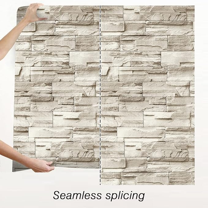 Jeweluck Stone Wallpaper Peel and Stick Brick Wallpaper 17.7”×196.8” Brick - Image 5