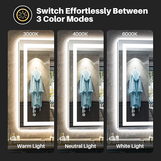 Briivue 24x30 Inch LED Bathroom Mirror - Image 5