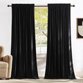 NICETOWN Black Velvet Curtains 90 inches Long 2 Panels Set, Thermal Insulated by NICETOWN