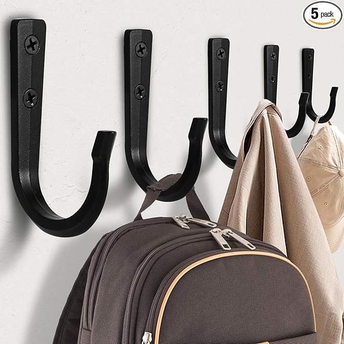 5Pcs Large Size Heavy Duty Wall Hooks, Coat Hooks, Wall Hooks by WODEGIFT