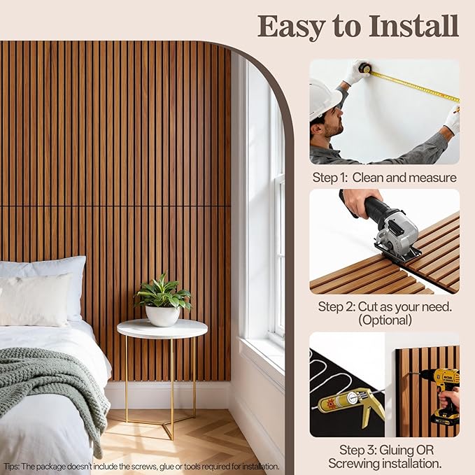2 Pack Wood Panels for Wall, 47.24" x 23.81" Acoustic Wood Slat Wall Panel for - Image 7