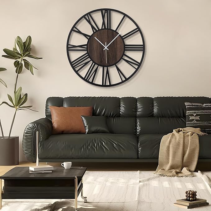LEIKE Large Wall Clocks, Non Ticking, Battery Operated Big Retro Round Modern - Image 7
