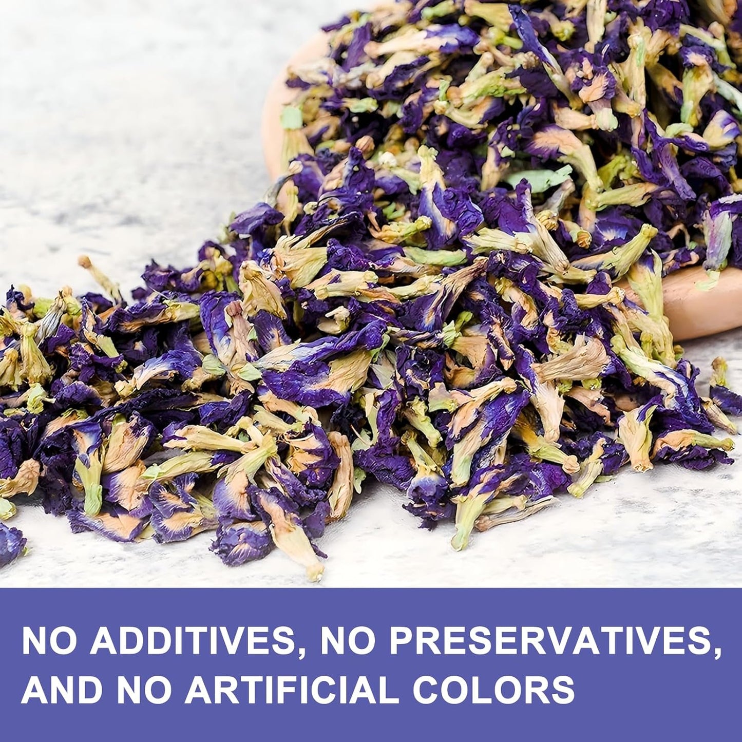 JTEDZI Butterfly Pea Flower Tea - 3.5 Oz/100g - Dried Butterfly Pea Flowers with 1 Ingredients - Pure Natural & No Additives Blue Tea