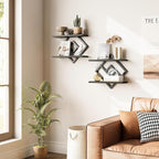 ELYKEN Floating Shelves for Wall, 2-Tier Wall Mounted Storage Shelves for Books - Image 5