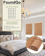 FoundGo Retro Bamboo Blinds 60" W x 72" H Bamboo Roman Shades Light Filtering - Image 4