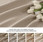 MIULEE Taupe Back Tab Blackout Curtains 120 Inch Long 2 Panels Set - Image 8