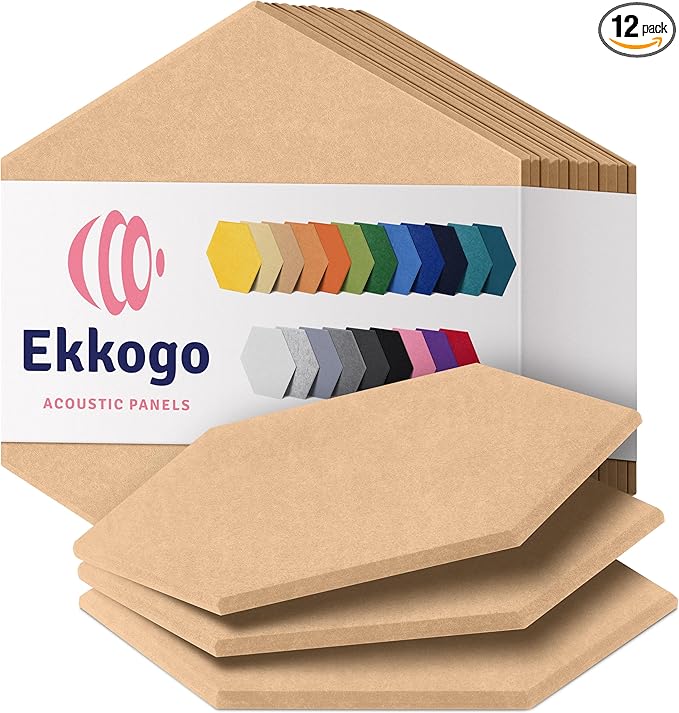 Acoustic Panels 12-Pack Soundproof Wall Panels 14"X12.1"X0.4" Sound Panels High by EkkogoAcousticPanels