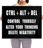 Pyradecor Motivational CTRL+ALT+DEL Classroom Positive Quotes Inspirational - Image 6