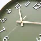 HZDHCLH Wall Clocks Battery Operated, Wall Clock Green Gold, 10 inch Wall Clock - Image 5