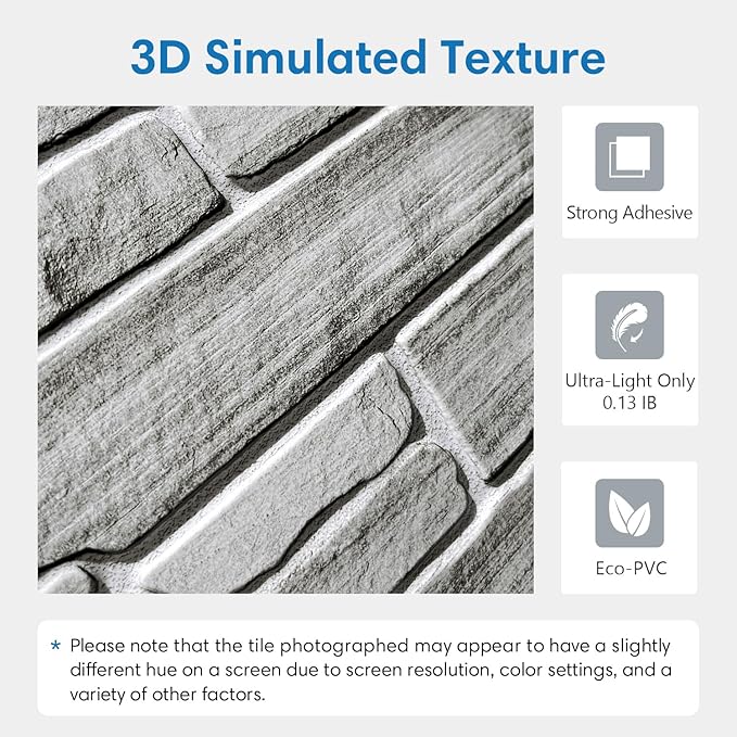 COMSTICKC Peel and Stick Faux Stone Wall Sticker Wall Panels, Not Real Stone - Image 3
