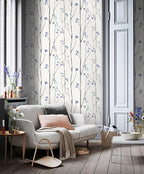 Timeet Purple Peel and Stick Wallpaper Removable Self-Adhesive Floral Wall - Image 3
