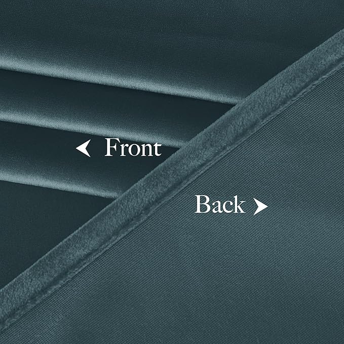 NICETOWN Room Darkening Greyish Blue Velvet Curtains, Rod Pocket Super Soft - Image 8